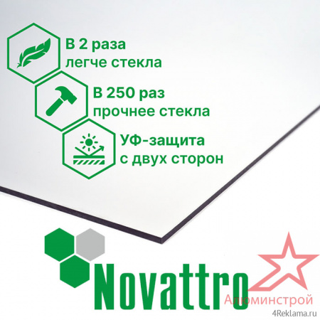 Монолитный поликарбонат NOVATTRO 2050х3050